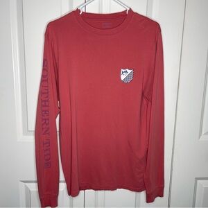 Southern Tide Coral Long Sleeve T-Shirt Size Small Crew Neck 100% Cotton Mauve